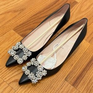 Roger Vivier Black Pump with Crystal Buckle